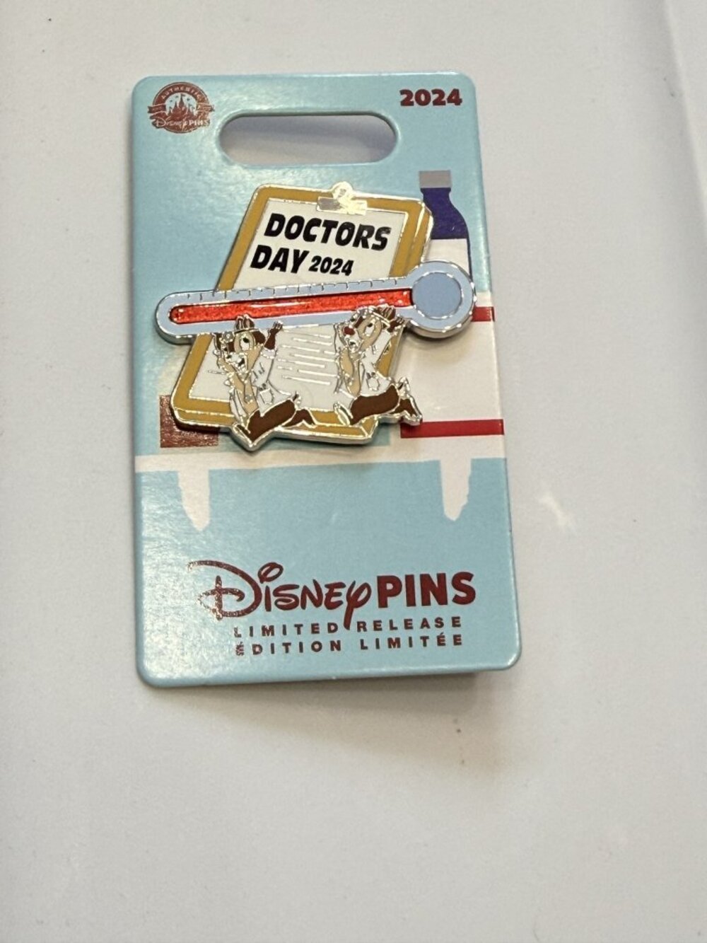 Disney Chip & Dale Doctors Day 2024 Limited Release Pin‎ New on Card